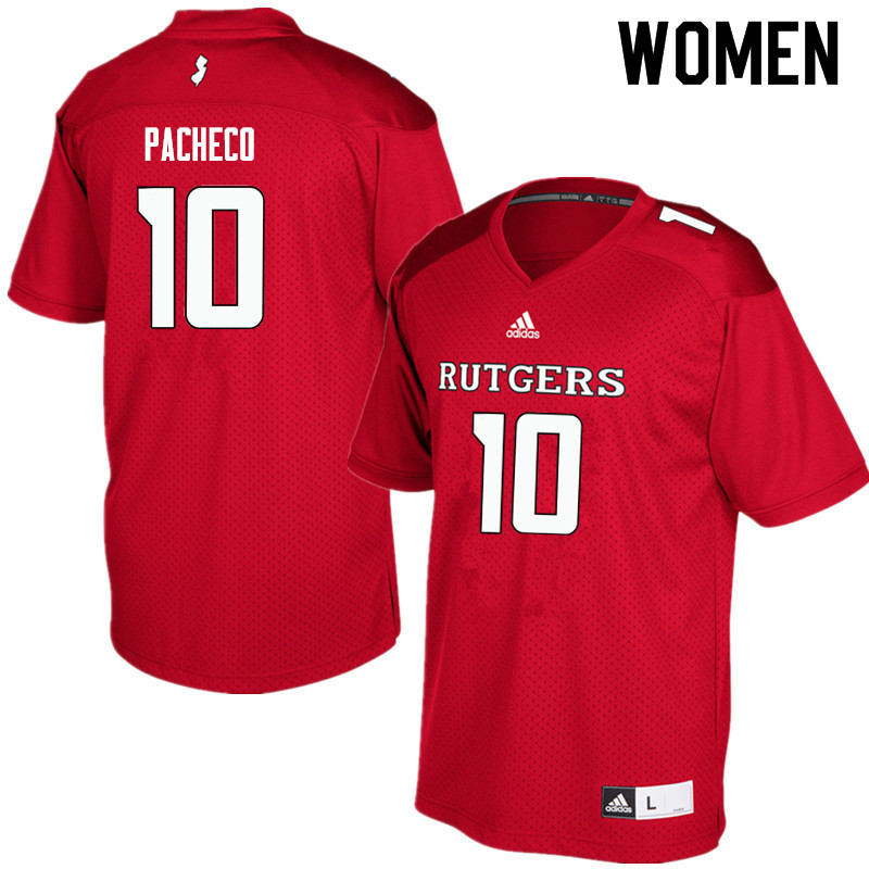 Women #10 Isaih Pacheco Rutgers Scarlet Knights College Football Jerseys Sale-Red